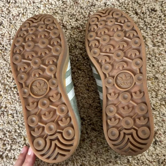 Adidas Gazelle Platform Sneakers in Sage Green and White - Picture 5 of 7